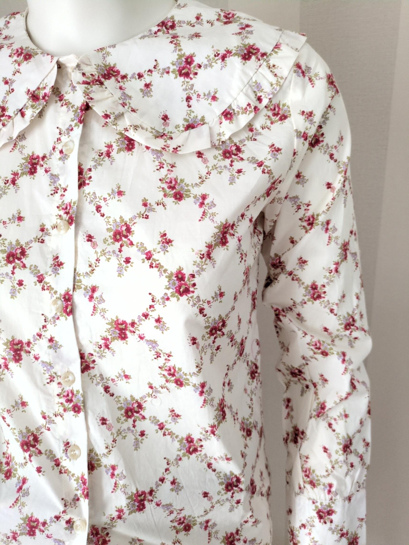 Chemise Fleurie Liberty Col Claudine - In April 1986