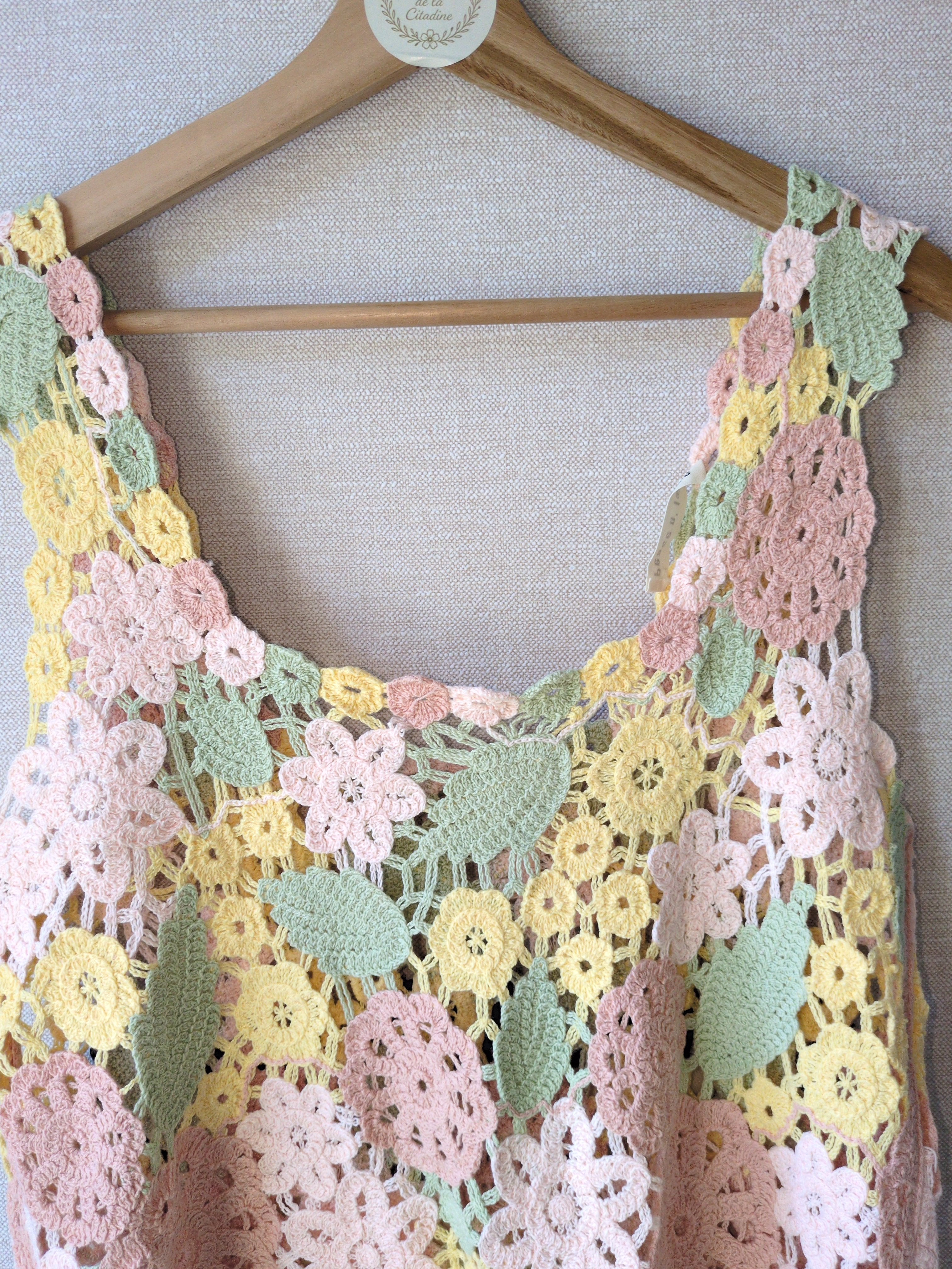 Top en crochet Peace n' Love – Taille unique
