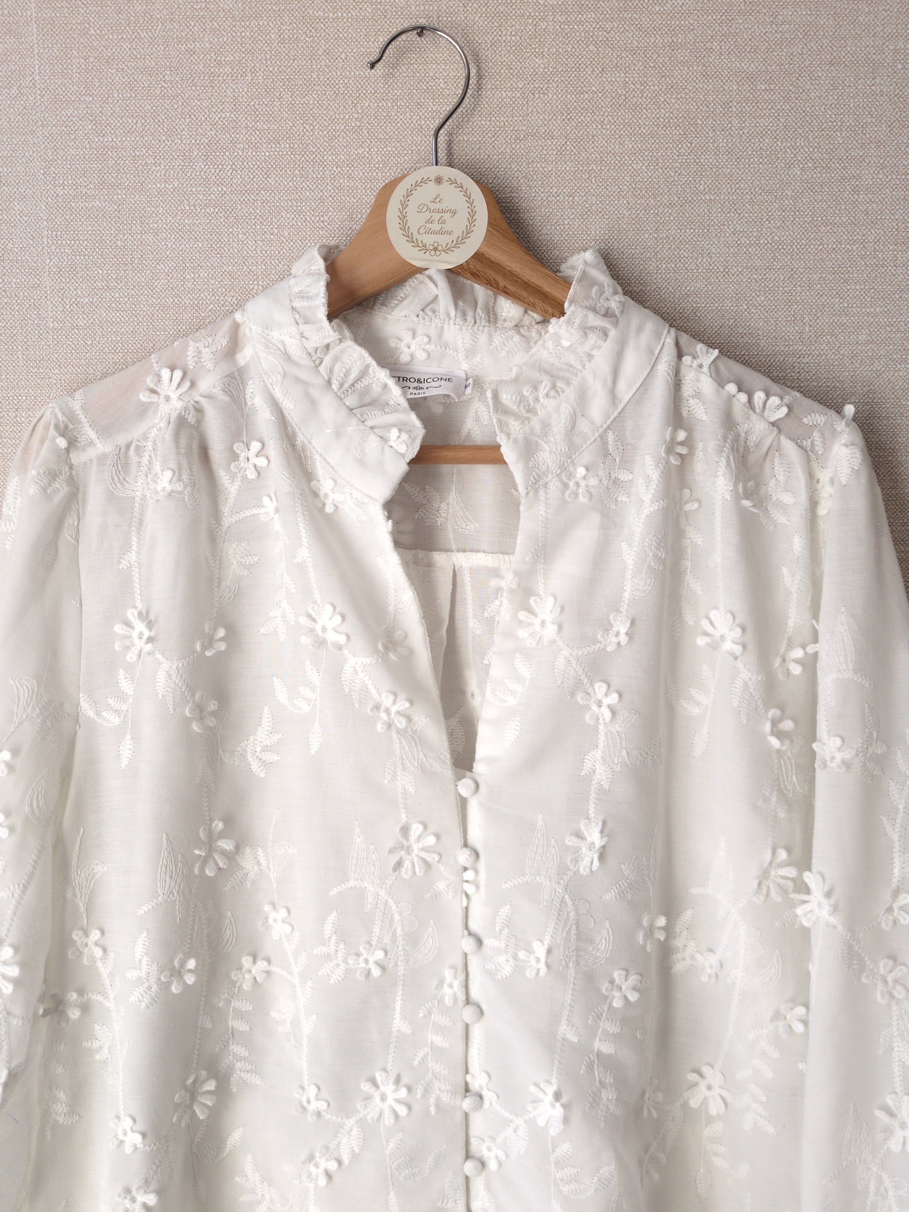 Blouse fleurs en relief Retro & Icone – Taille S