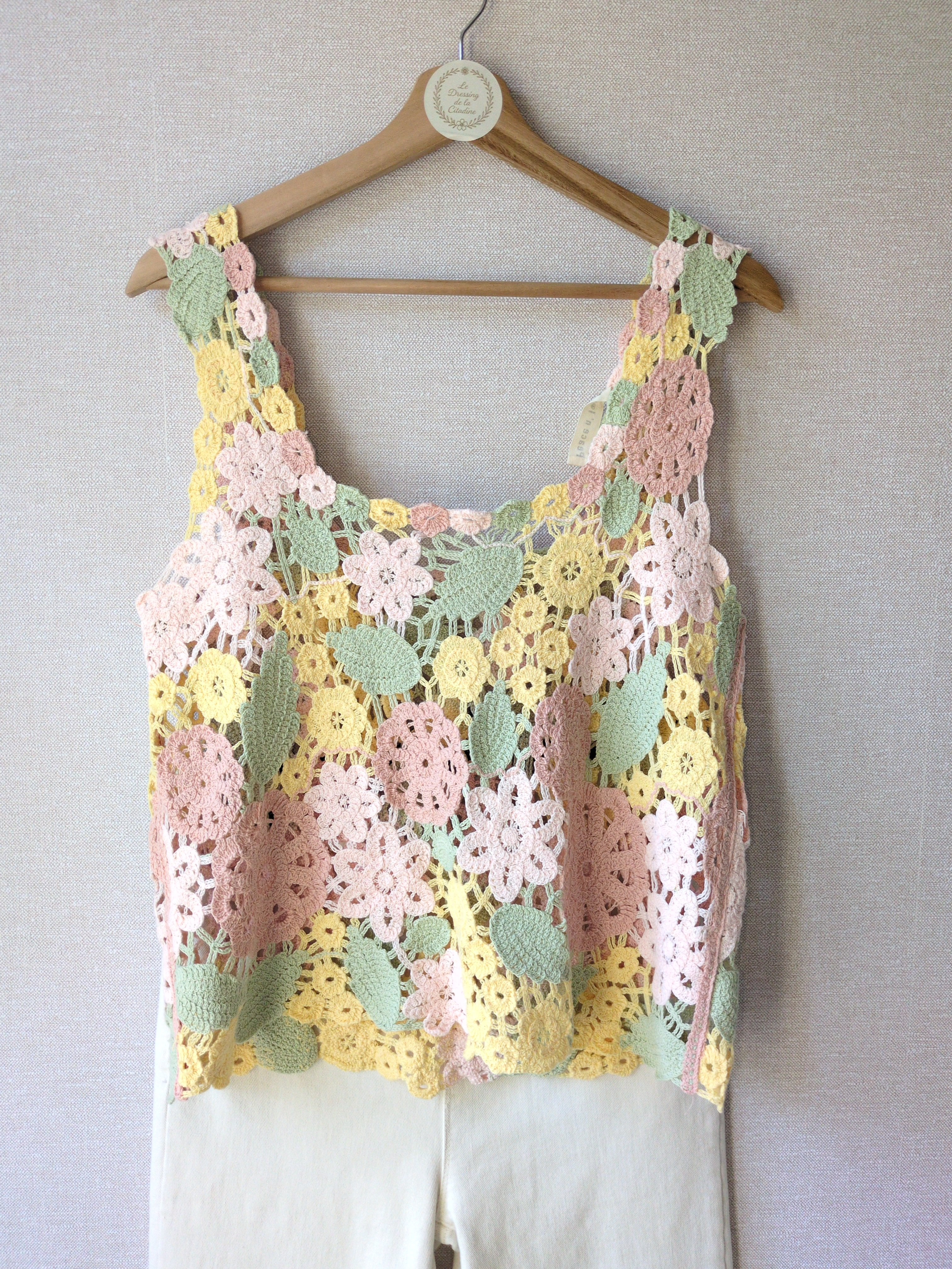 Top en crochet Peace n' Love – Taille unique