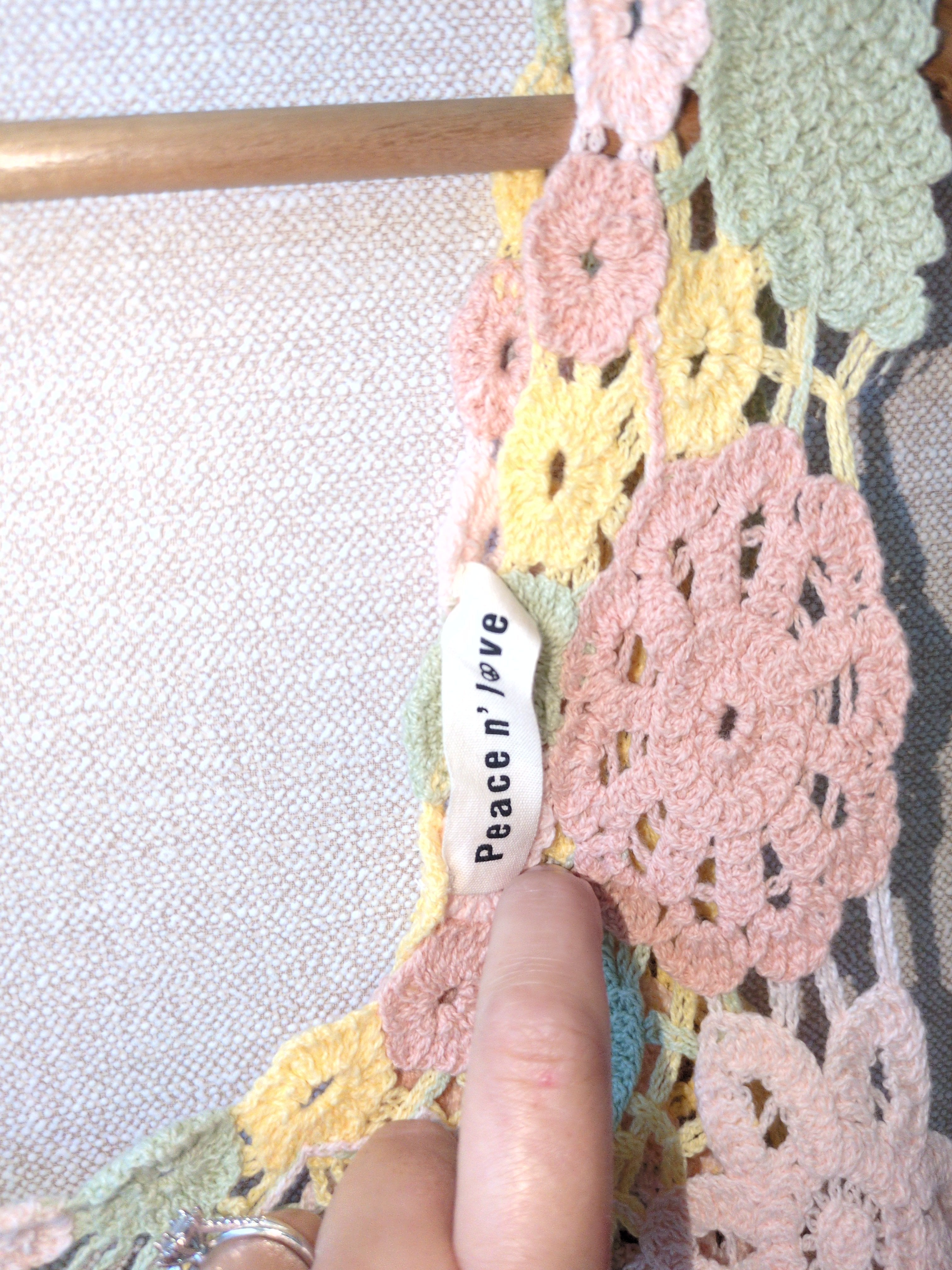 Top en crochet Peace n' Love – Taille unique